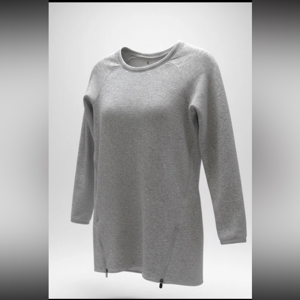 Zella Women’s Large Gray Fleece Lined Sweatshirt Pullover Cozy Athleisure